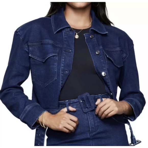 Good American belted denim Jacket size Large - Picture 1 of 8